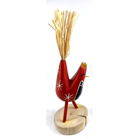 Folk Art Chicken Rooster Wearing Vest Navajo Native Whiterock Hand Crafted 8.5" - Picture 5 of 7